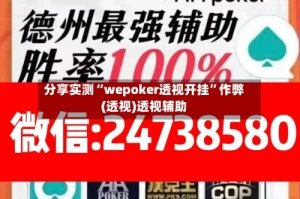 分享实测“wepoker透视开挂”作弊(透视)透视辅助
