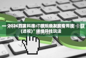 2026首发科技:“微乐亲友房专用挂(透视)”详细开挂玩法