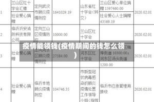 疫情能领钱(疫情期间的钱怎么领)
