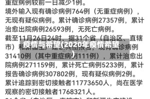 疫情与希望(2020年疫情希望)