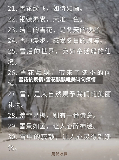 雪花抗疫情/雪花飘飘唯美诗句疫情-第1张图片