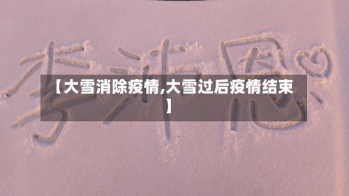 【大雪消除疫情,大雪过后疫情结束】-第1张图片